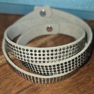 Touchstone Crystal Suede Rhinestone Wrap Bracelet By Swarovski
